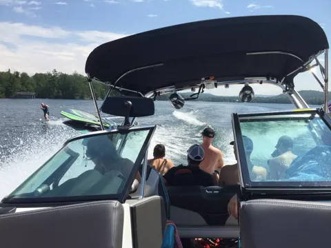 A team outing on a boat